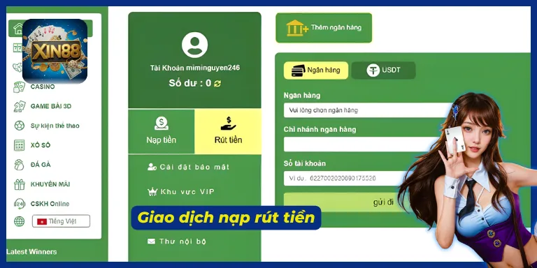 Mọi giao dịch tại XIN88 phải khớp với dữ liệu đã đăng ký
