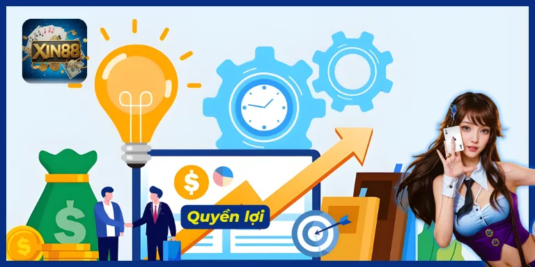 Người chơi được quyền hưởng các tiện ích XIN88 mang đến